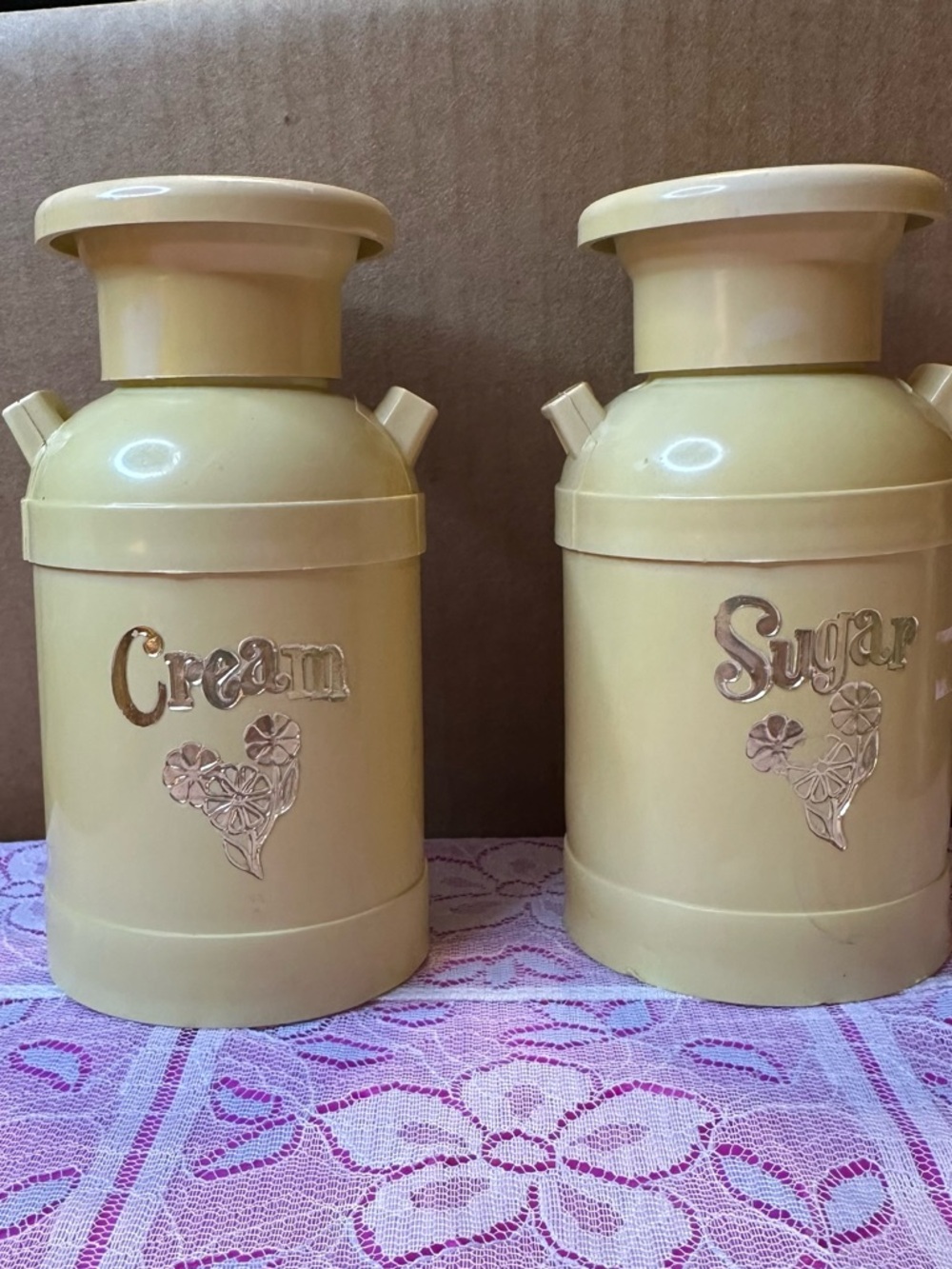 Yellow Cream and Sugar Canister Set - Decorative Kitchen Storage